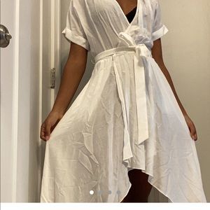 WHITE HOUSE BLACK MARKET WHITE HIGH LOW DRESS